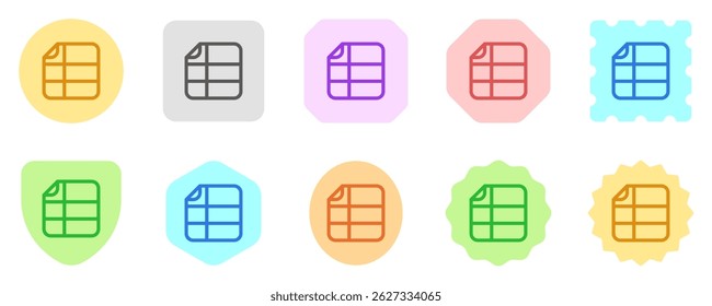 Editable vector spreadsheet file icon. Black, line style, transparent white background. Part of a big icon set family. Perfect for web and app interfaces, presentations, infographics, etc