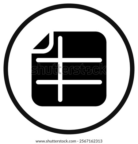 Editable vector spreadsheet file icon. Black, line style, transparent white background. Part of a big icon set family. Perfect for web and app interfaces, presentations, infographics, etc