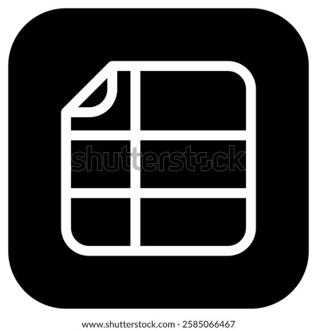 Editable vector spreadsheet file icon. Black, line style, transparent white background. Part of a big icon set family. Perfect for web and app interfaces, presentations, infographics, etc