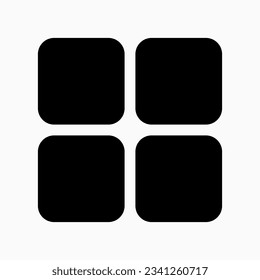 Editable vector square grid icon. Black, line style, transparent white background. Part of a big icon set family. Perfect for web and app interfaces, presentations, infographics, etc