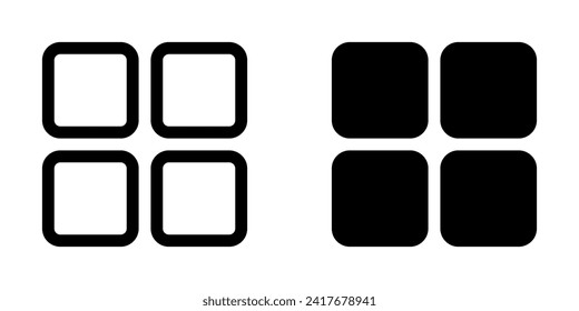 Editable vector square grid icon. Black, line style, transparent white background. Part of a big icon set family. Perfect for web and app interfaces, presentations, infographics, etc