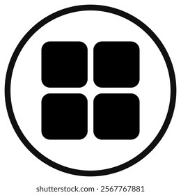 Editable vector square grid icon. Black, line style, transparent white background. Part of a big icon set family. Perfect for web and app interfaces, presentations, infographics, etc