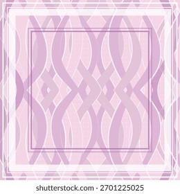 Um vetor editável quadrado cachecol ou design tudung em pastel lilás rosa também conhecido como tudung Bawal, lenço ou hijab. Geométrico, ondulado, design moderno em gradiente ou ombre lilás cor rosa.