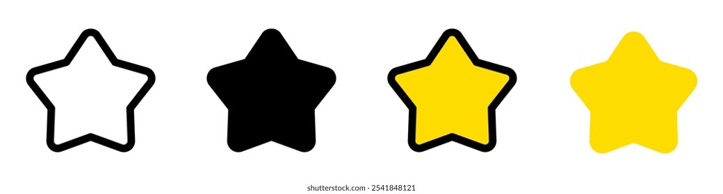 Editable vector star favorite bookmark icon. Black, line style, transparent white background. Part of a big icon set family. Perfect for web and app interfaces, presentations, infographics, etc