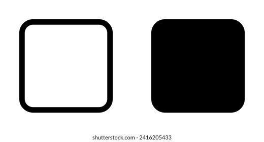 Editable vector stop button icon. Black, transparent white background. Part of a big icon set family. Perfect for web and app interfaces, presentations, infographics, etc