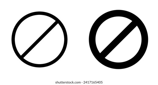 Editable vector stop prohibitions block icon. Black, line style, transparent white background. Part of a big icon set family. Perfect for web and app interfaces, presentations, infographics, etc