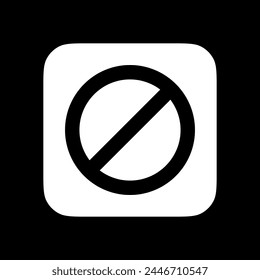 Editable vector stop prohibitions block icon. Black, line style, transparent white background. Part of a big icon set family. Perfect for web and app interfaces, presentations, infographics, etc