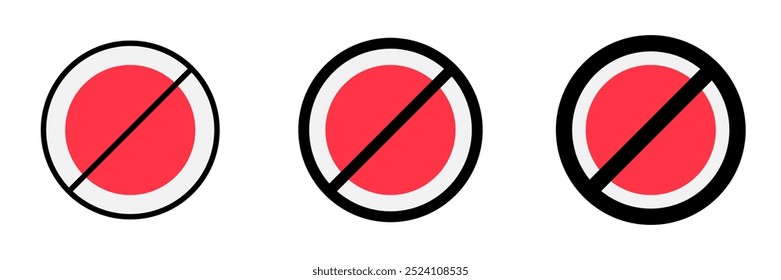 Editable vector stop prohibitions block icon. Black, line style, transparent white background. Part of a big icon set family. Perfect for web and app interfaces, presentations, infographics, etc