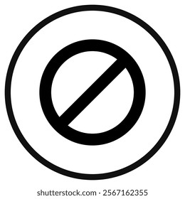 Editable vector stop prohibitions block icon. Black, line style, transparent white background. Part of a big icon set family. Perfect for web and app interfaces, presentations, infographics, etc