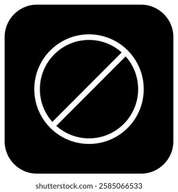 Editable vector stop prohibitions block icon. Black, line style, transparent white background. Part of a big icon set family. Perfect for web and app interfaces, presentations, infographics, etc