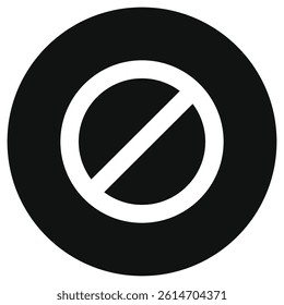 Editable vector stop prohibitions block icon. Black, line style, transparent white background. Part of a big icon set family. Perfect for web and app interfaces, presentations, infographics, etc