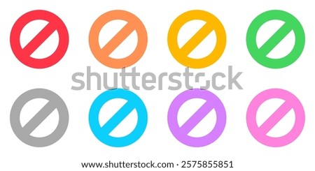 Editable vector stop prohibitions block icon. Black, line style, transparent white background. Part of a big icon set family. Perfect for web and app interfaces, presentations, infographics, etc