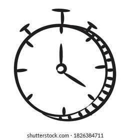 Editable vector of stopwatch, hand darwin vector of chronometer 