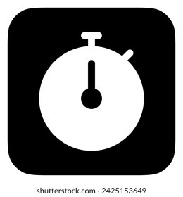 Editable vector stopwatch timer icon. Black, line style, transparent white background. Part of a big icon set family. Perfect for web and app interfaces, presentations, infographics, etc