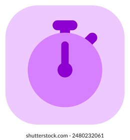 Editable vector stopwatch timer icon. Black, line style, transparent white background. Part of a big icon set family. Perfect for web and app interfaces, presentations, infographics, etc