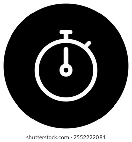 Editable vector stopwatch timer icon. Black, line style, transparent white background. Part of a big icon set family. Perfect for web and app interfaces, presentations, infographics, etc