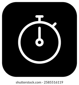 Editable vector stopwatch timer icon. Black, line style, transparent white background. Part of a big icon set family. Perfect for web and app interfaces, presentations, infographics, etc