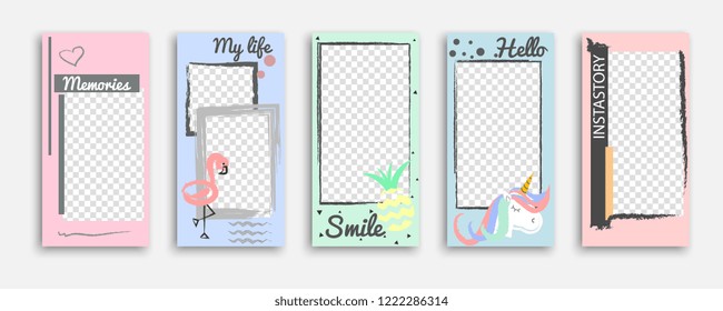 Editable vector story mockup for social network.