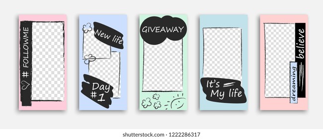 Editable vector story mockup for social network.