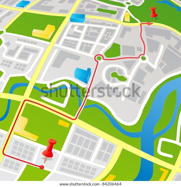 Editable Vector Street Map Generic City Stock Vector (Royalty Free ...