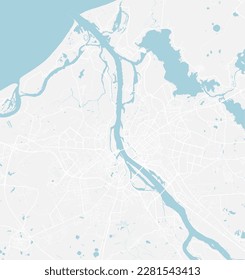 Editable vector street map of Riga city, Latvia. Vector illustration.