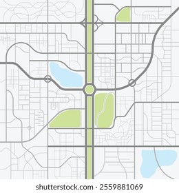 Editable vector street map of town as seamless pattern. Vector illustration. Vector city map with roads. Town streets. Abstract transportation scheme. Drawing scheme town, white line road.