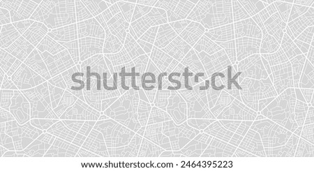 Editable vector street map of town as seamless pattern. Vector illustration