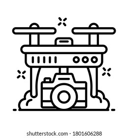 An editable vector style of drone photography, line icon design 
