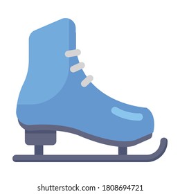 An editable vector style of ice skating shoe, flat icon design 