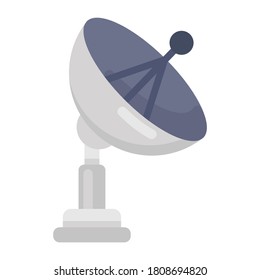 Ein bearbeitbarer Vektorstil der Parabolschüssel, der Satellit sendet 