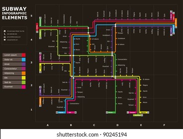 editable vector subway map