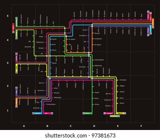 Editable vector subway map