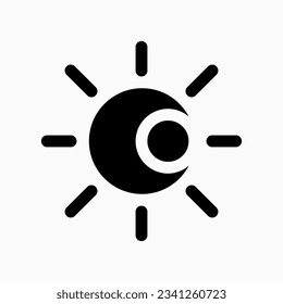 Editable vector sun and moon icon. Black, line style, transparent white background. Part of a big icon set family. Perfect for web and app interfaces, presentations, infographics, etc