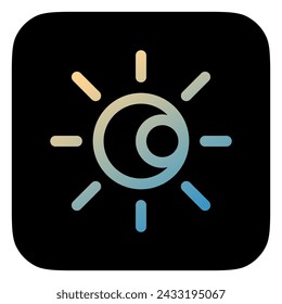 Editable vector sun and moon icon. Black, line style, transparent white background. Part of a big icon set family. Perfect for web and app interfaces, presentations, infographics, etc