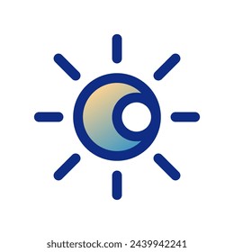 Editable vector sun and moon icon. Black, line style, transparent white background. Part of a big icon set family. Perfect for web and app interfaces, presentations, infographics, etc