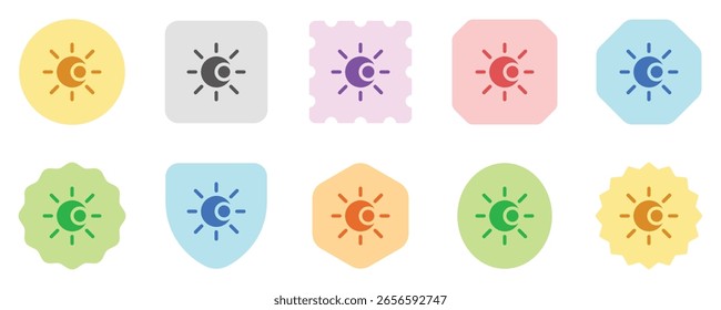 Editable vector sun and moon icon. Black, line style, transparent white background. Part of a big icon set family. Perfect for web and app interfaces, presentations, infographics, etc