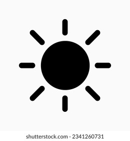 Editable vector sun sunlight icon. Black, line style, transparent white background. Part of a big icon set family. Perfect for web and app interfaces, presentations, infographics, etc