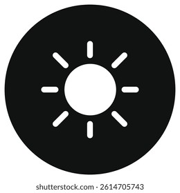 Editable vector sun sunlight icon. Black, line style, transparent white background. Part of a big icon set family. Perfect for web and app interfaces, presentations, infographics, etc