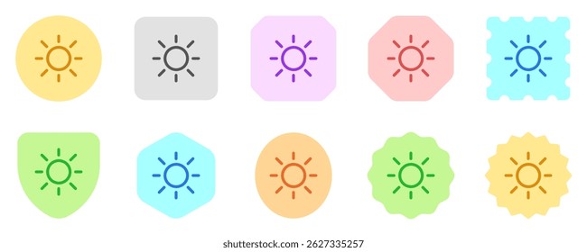 Vetor editável ícone de luz do sol. Preto, estilo de linha, fundo branco transparente. Parte de uma grande família de conjuntos de ícones. Perfeito para interfaces web e app, apresentações, infográficos, etc