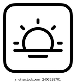 Editable vector sunrise icon. Black, line style, transparent white background. Part of a big icon set family. Perfect for web and app interfaces, presentations, infographics, etc