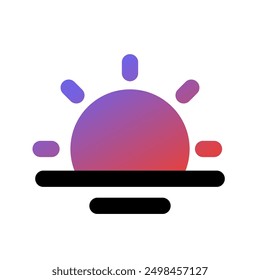 Editable vector sunrise icon. Black, line style, transparent white background. Part of a big icon set family. Perfect for web and app interfaces, presentations, infographics, etc