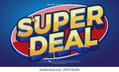 editable vector super deal text effect with modern style design