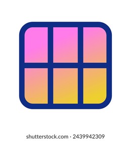 Editable vector table grid view icon. Black, line style, transparent white background. Part of a big icon set family. Perfect for web and app interfaces, presentations, infographics, etc