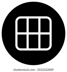 Editable vector table grid view icon. Black, line style, transparent white background. Part of a big icon set family. Perfect for web and app interfaces, presentations, infographics, etc