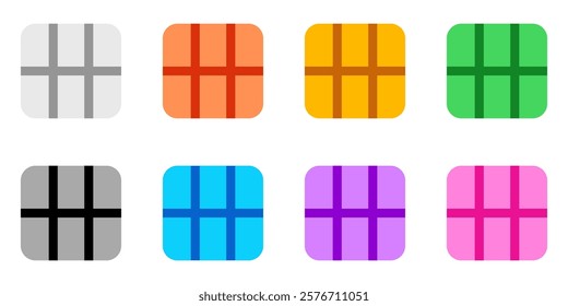 Editable vector table grid view icon. Black, line style, transparent white background. Part of a big icon set family. Perfect for web and app interfaces, presentations, infographics, etc