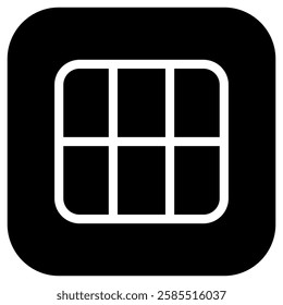 Editable vector table grid view icon. Black, line style, transparent white background. Part of a big icon set family. Perfect for web and app interfaces, presentations, infographics, etc