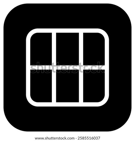 Editable vector table grid view icon. Black, line style, transparent white background. Part of a big icon set family. Perfect for web and app interfaces, presentations, infographics, etc