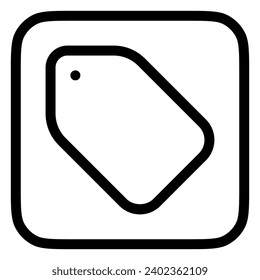 Bearbeitbares Vektortafel-Preismarkensymbol. Schwarz, Linienstil, transparenter weißer Hintergrund. Teil einer großen Icon-Set-Familie. Perfekt für Web- und App-Schnittstellen, Präsentationen, Infografiken usw.