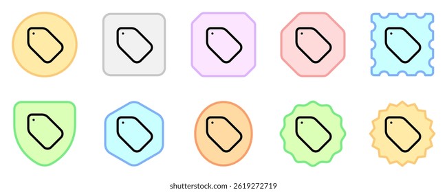 Editable vector tag price label icon. Black, line style, transparent white background. Part of a big icon set family. Perfect for web and app interfaces, presentations, infographics, etc