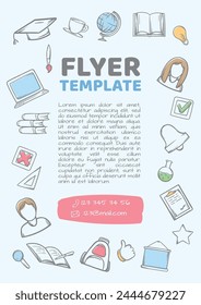 Editable vector template design for flyer, booklet, announcement, advertisement, post related to education and training.